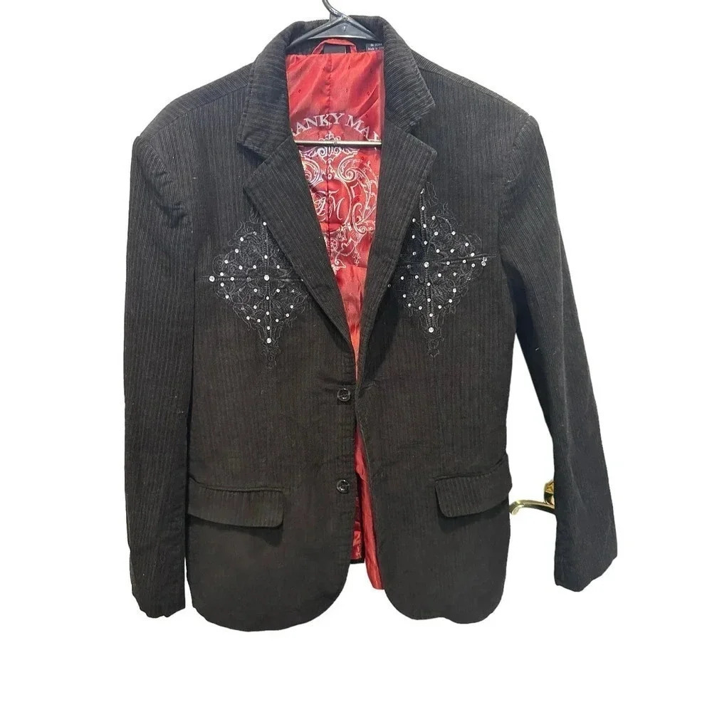 FRANKY MAX 90’s VTG  Black Two Corduroy Blazer Size Medium